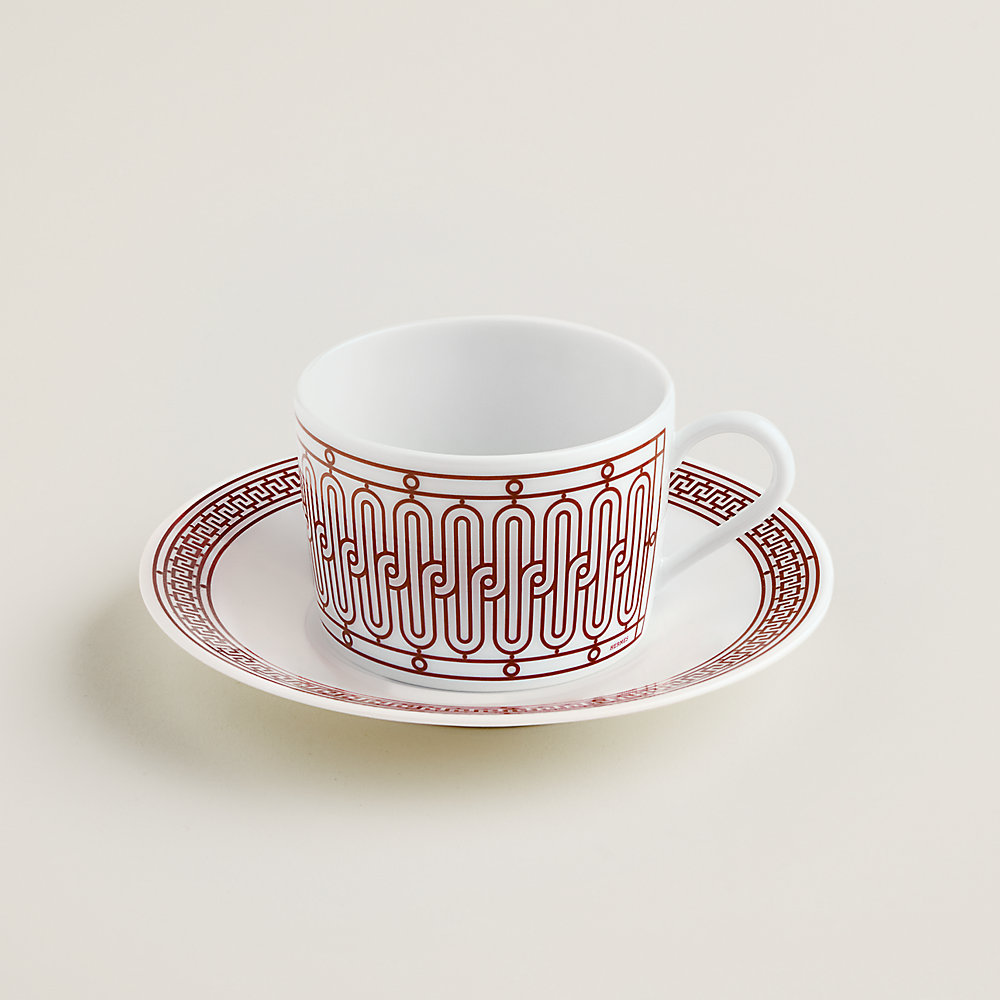 ティーカップ&ソーサー 〈Hデコ〉 レッド | Hermès - エルメス-公式サイト ティーカップ&ソーサー 〈Hデコ〉 レッド | Hermès - エルメス-公式サイト