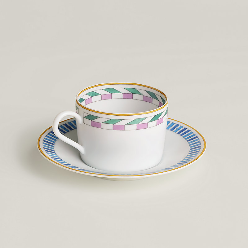 ティーカップ＆ソーサー 〈エルメス・アン・コントルポワン〉 No1