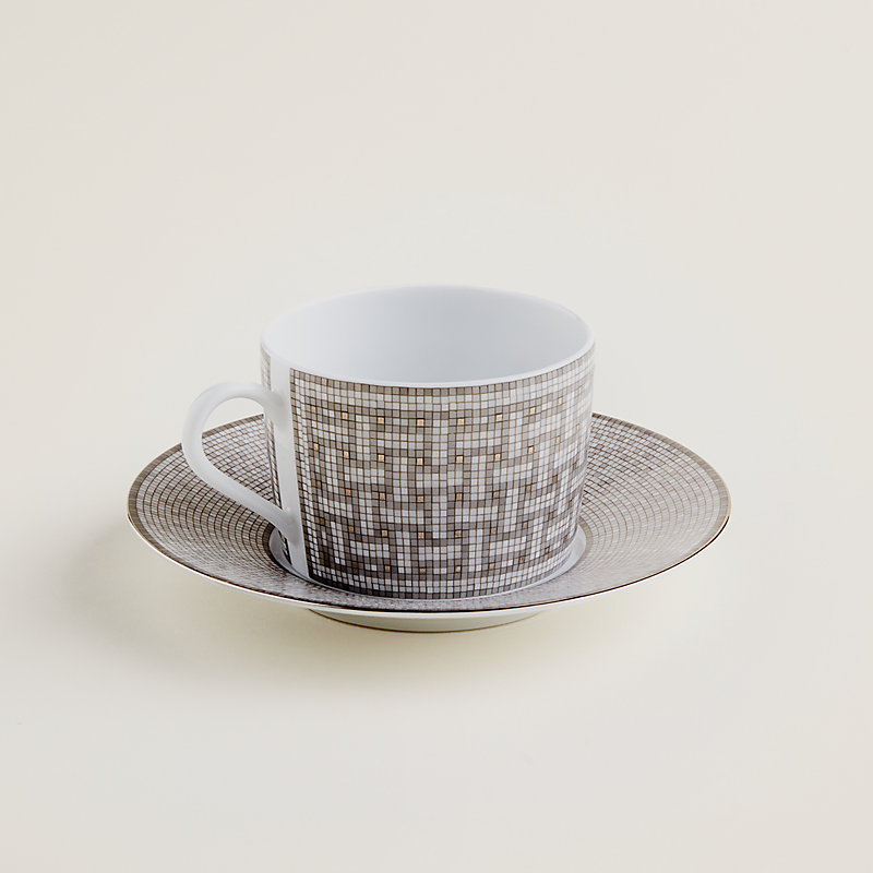 ティーカップ＆ソーサー 〈モザイク 24〉 プラチナ | Hermès