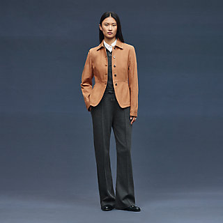 ご予約品です！HERMES ノーカラー デニムジャケット ブルゾン HERMES