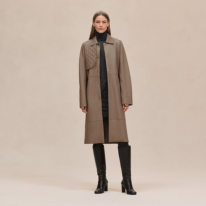 HERMES グレー ロングコート トレンチコート - グレー | Hermès - エルメス-公式サイト