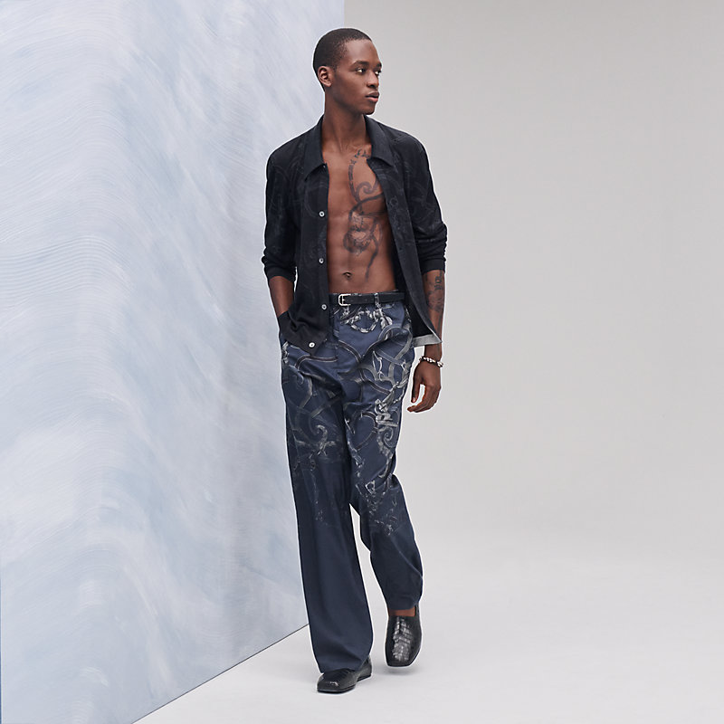 美品  HERMES  Hロゴ ニットパンツ  23AW  黒  XS～S 23111331.jpg