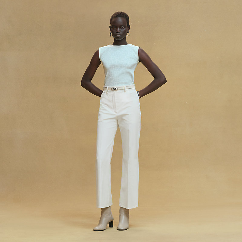 ノースリーブTシャツ 《シェーヌ・ダンクル》プリント - ブルー