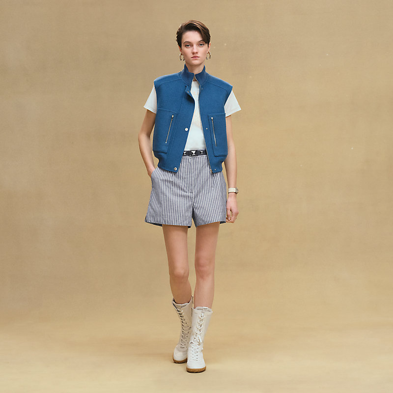 ノースリーブショートジャケット - ブルー | Hermès - エルメス-公式サイト