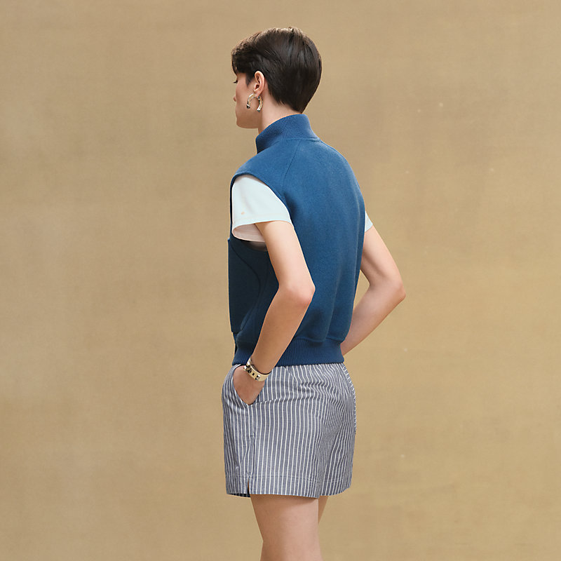 ノースリーブショートジャケット - ブルー | Hermès - エルメス-公式サイト