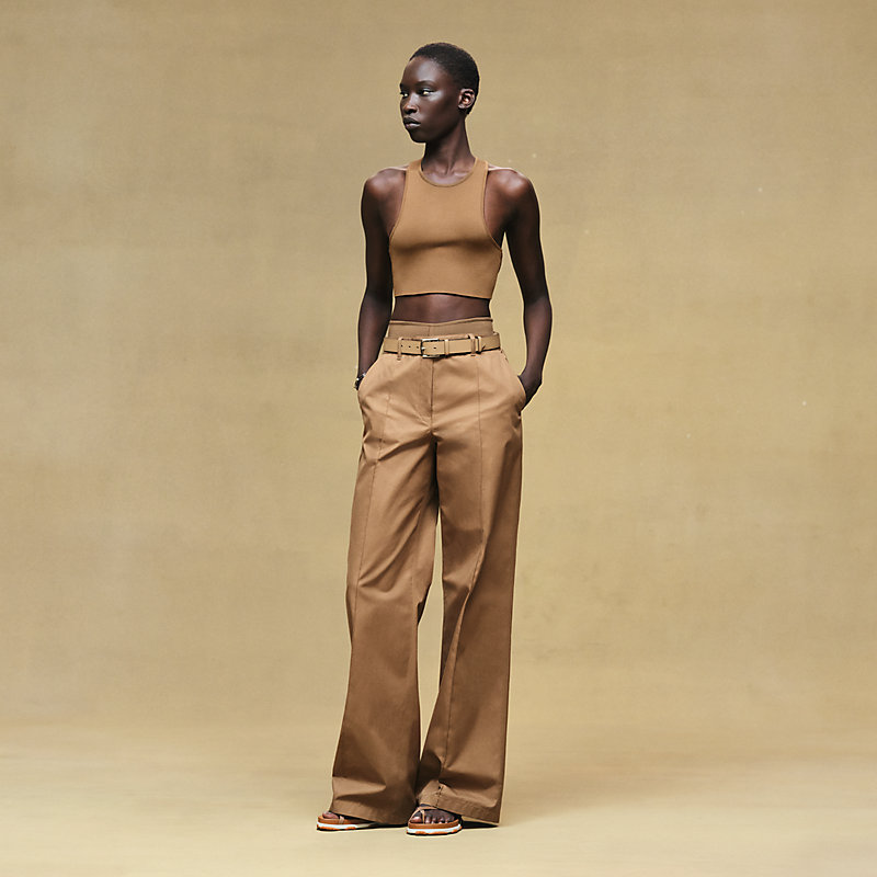 HERMES エルメス ハイネック ノースリーブ ベージュ レディース ノースリーブトップ | Hermès - エルメス-公式サイト