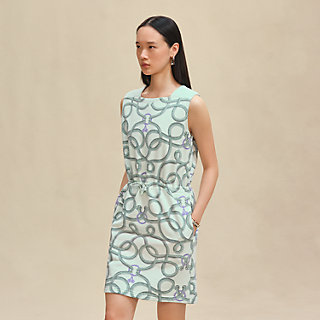 ノースリーブドレス 《パルフロワ・リミックス》プリント - ブルー