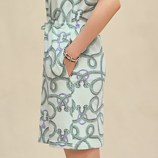 ノースリーブドレス 《パルフロワ・リミックス》プリント - ブルー