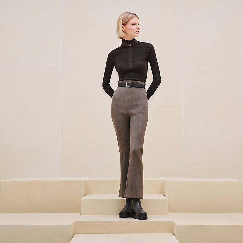 【2025秋冬 優美なシルエット♪】エルメス★ブーツカットパンツ ハイウェストブーツカットパンツ