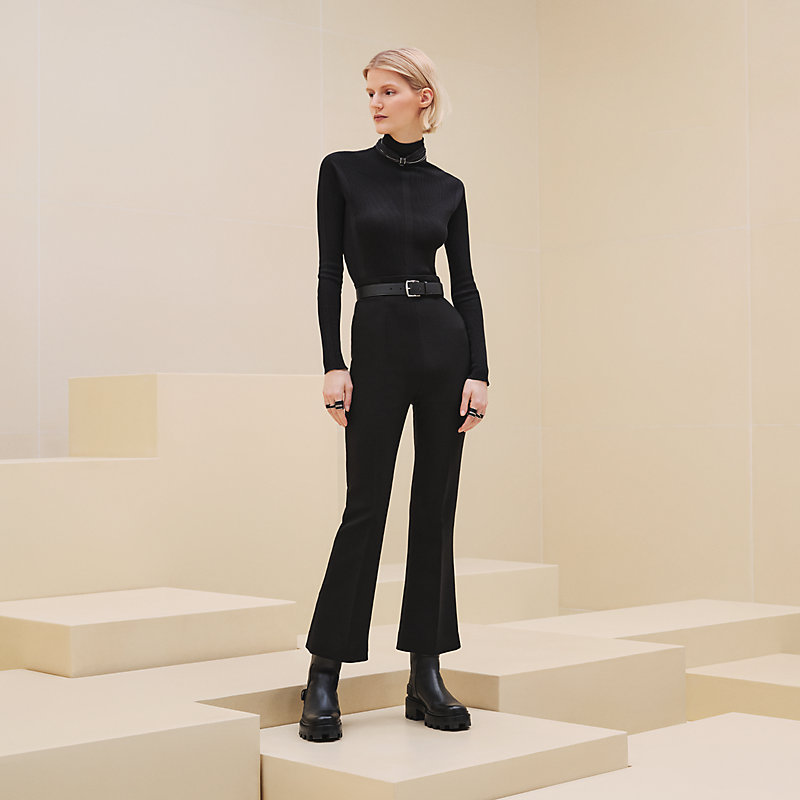 ハイウェストブーツカットパンツ - ブラック | Hermès