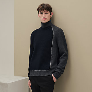 ハイネックニット カバーディテール - ブルー - ME | Hermès