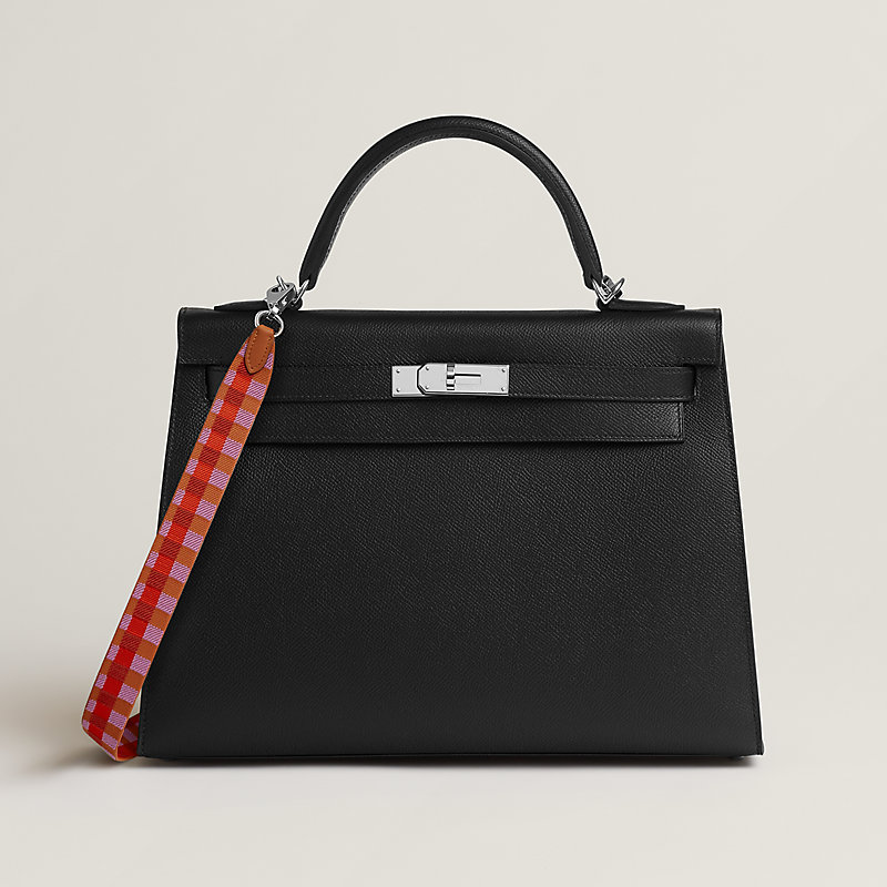 HERMES バンドリエール エルメス バンドリエール 105cm ホワイト/ブラック シルバー金具 W刻印