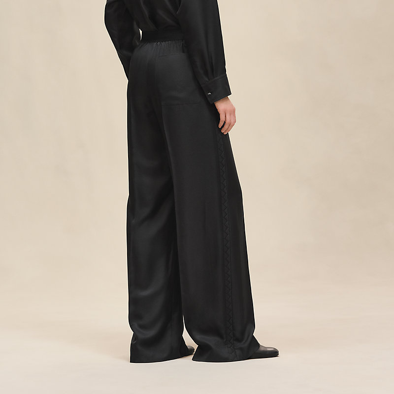 希少!未使用品　HERMÉSエルメス　パジャマパンツ/シルク100%/黒/34 希少!未使用品HERMÉSエルメスパジャマパンツ/シルク100%/黒/34