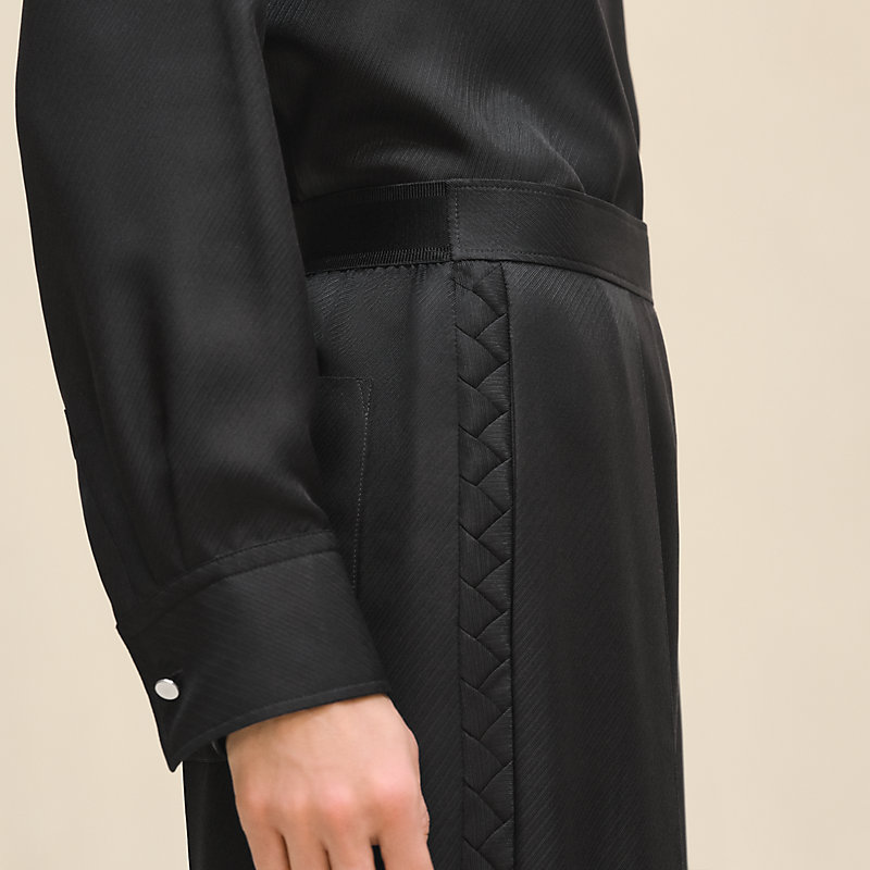 希少!未使用品　HERMÉSエルメス　パジャマパンツ/シルク100%/黒/34 希少!未使用品 HERMÉSエルメス パジャマパンツ/シルク100%/黒/34