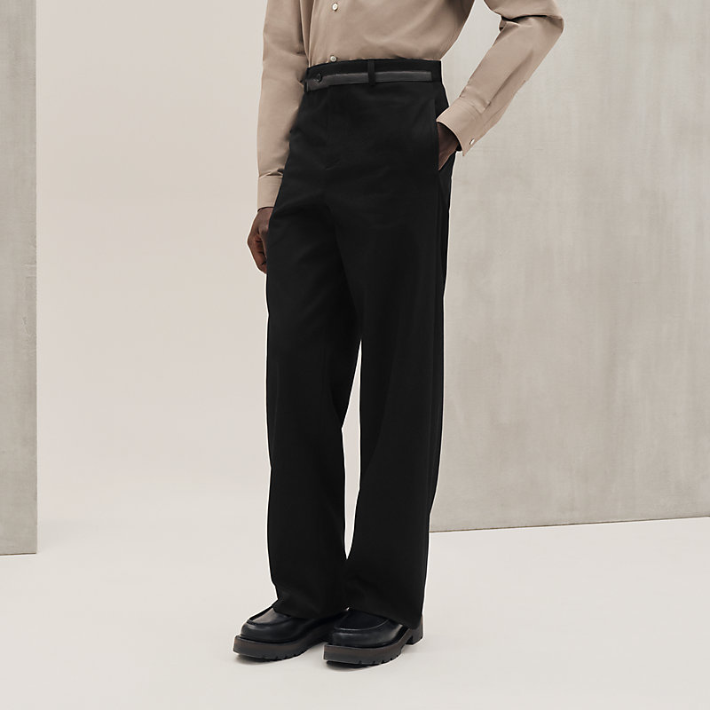 パンツ 《マルト》 レザー・ボタンホール - ホワイト - 48 | Hermès