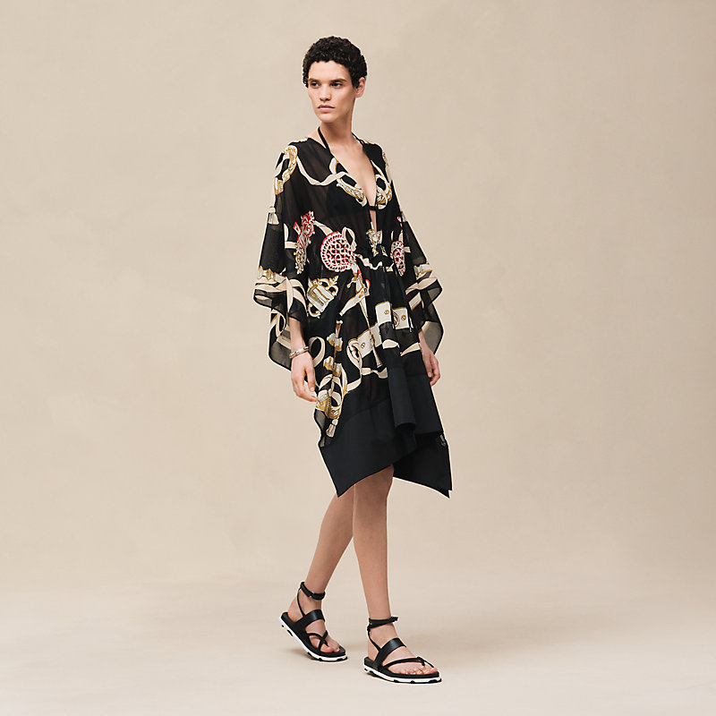 ビーチカフタンドレス 《フェロヌリー・リミックス》プリント | Hermès