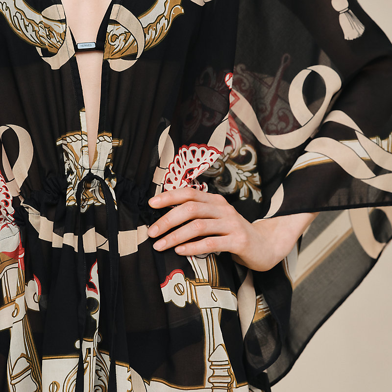 ビーチカフタンドレス 《フェロヌリー・リミックス》プリント | Hermès