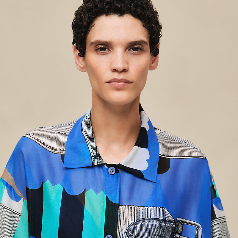 ビーチシャツ 《ブリッド・ア・ブロック》プリント | Hermès