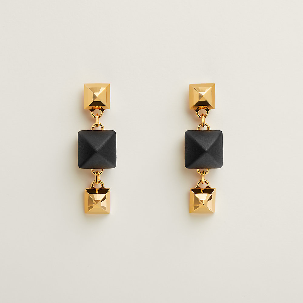 ピアス 《ディスコ・フォーブル》 - ブラック | Hermès ピアス 《ディスコ・フォーブル》 - ブラック | Hermès