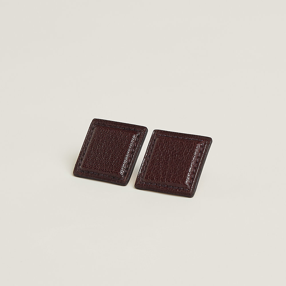 ピアス 《フォルム》 スクエア - レッド | Hermès - エルメス-公式サイト