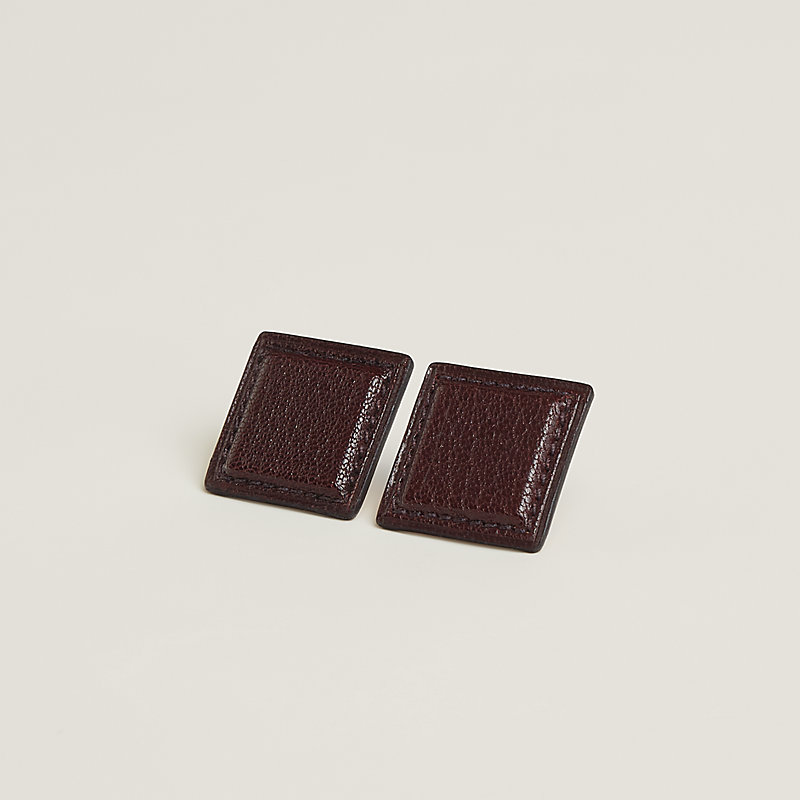 ピアス 《フォルム》 スクエア - レッド | Hermès - エルメス-公式サイト