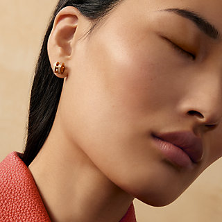 ピアス 《ミニ・ポップH/ロカバール》 - ベージュ | Hermès