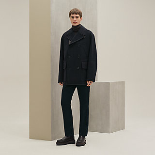 ピーコート レザーディテール - グリーン - 60 | Hermès - エルメス