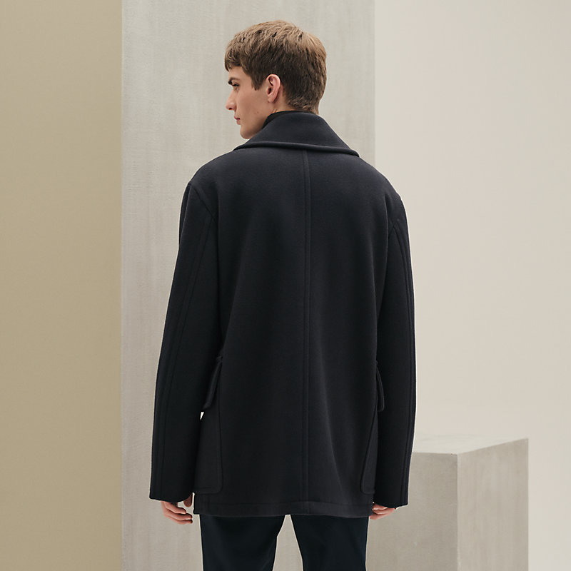 ピーコート レザーディテール - グリーン - 60 | Hermès - エルメス