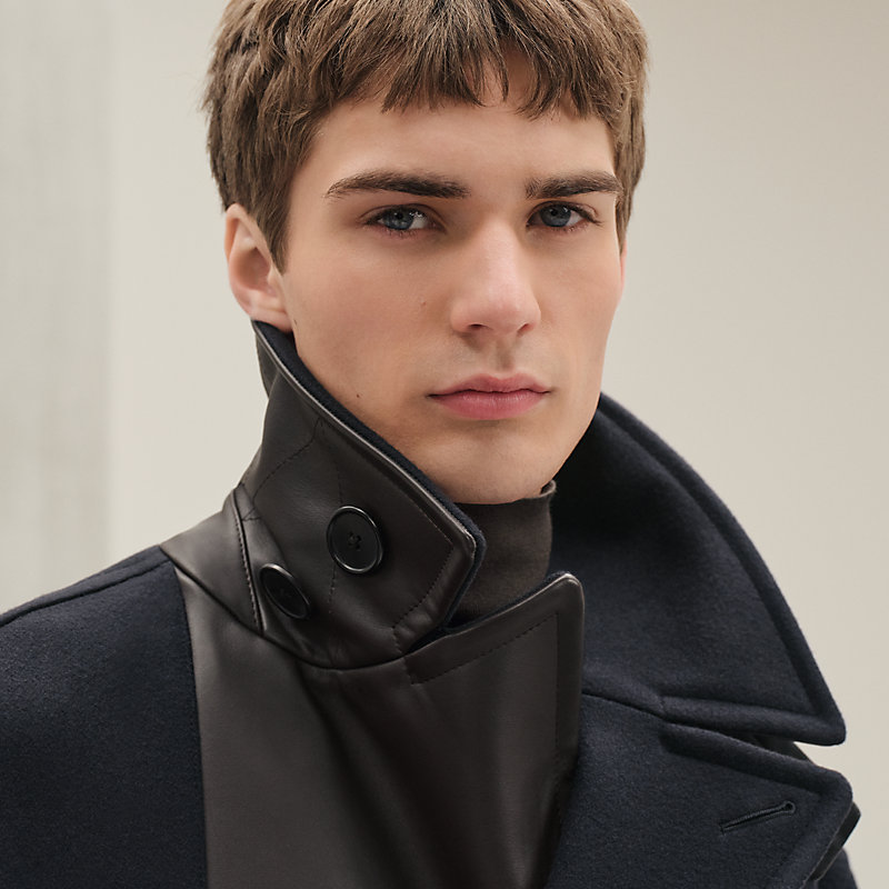 ピーコート レザーディテール - グリーン - 60 | Hermès - エルメス