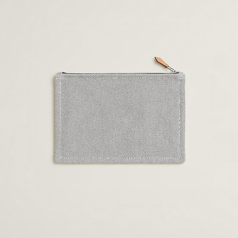 フラットポーチ 刺繍入り 《Hラビリンス》 PM