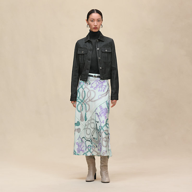 フリュイドバイアススカート 《パルフロワ・リミックス》プリント