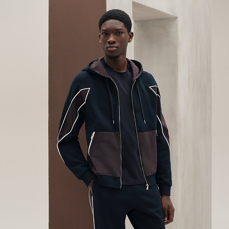 HERMES フーデッドジップアップ・パーカ フーデッドジップアップ・パーカ - ブルー - 3XL | Hermès - エルメス