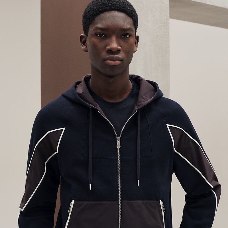 フーデッドジップアップ・パーカ - ブルー - 3XL | Hermès - エルメス