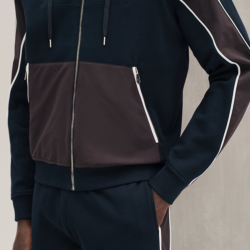 フーデッドジップアップ・パーカ - ブルー - 3XL | Hermès - エルメス