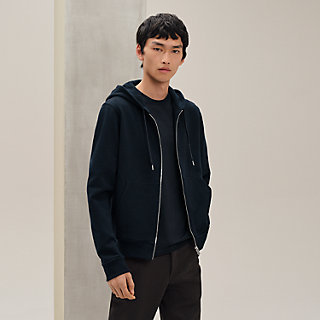 エルメス フーデッド ジップアップパーカ フーデッドジップアップ・パーカ アンプラント・ステッチ レザー