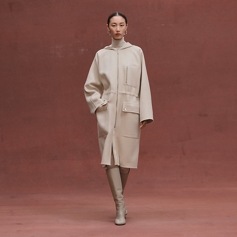 フーデッド・コート - ホワイト | Hermès - エルメス-公式サイト