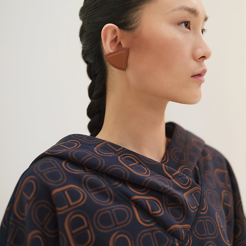 【上質な素材】 HERMES フーデッド・パーカ レザーディテール 上質な素材】 HERMES フーデッド・パーカ レザーディテール