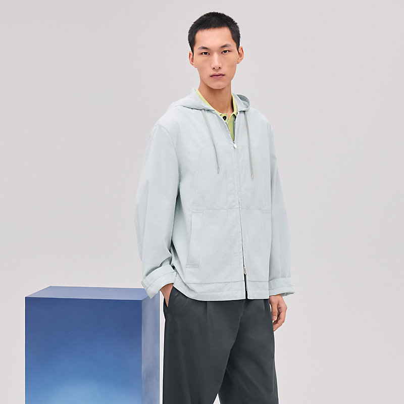 【洗練された都会スタイル】HERMES コットンブルゾン ホワイト フーデッド・ブルゾン | Hermès - エルメス-公式サイト