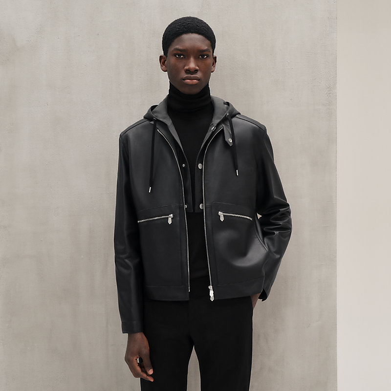 フーデッド・ブルゾン リムーバブル - ブラック - 56 | Hermès