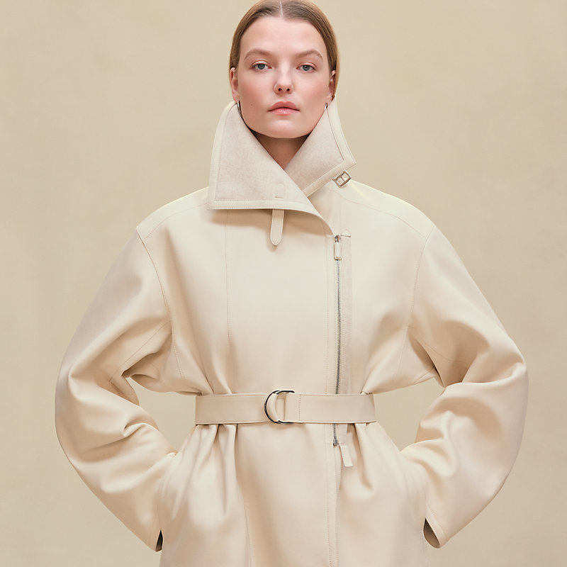 ブランケットショートコート - ホワイト | Hermès - エルメス-公式サイト