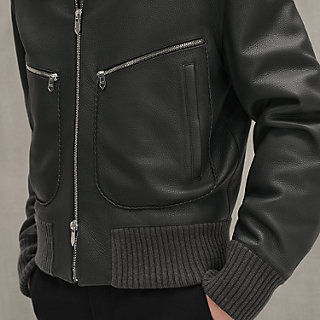 エルメス　現行品　ロングブルゾン 紺色　新品 ブルゾン--563120HB4G-worn-3-0-