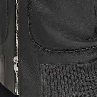 エルメス　現行品　ロングブルゾン 紺色　新品 ブルゾン--563120HB4G-worn-3-0-