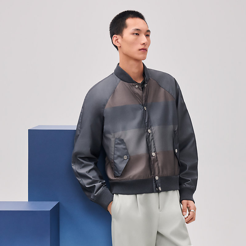 【高級スタイリッシュ☆】HERMES ステップブルゾン グレー（灰色）系 L HERMES(エルメス) ブルゾン(メンズ) - 海外