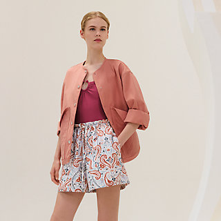 【洗練された都会スタイル】HERMES コットンブルゾン ホワイト HERMES エルメス 衣類 ランH フーデッドジップアップパーカー