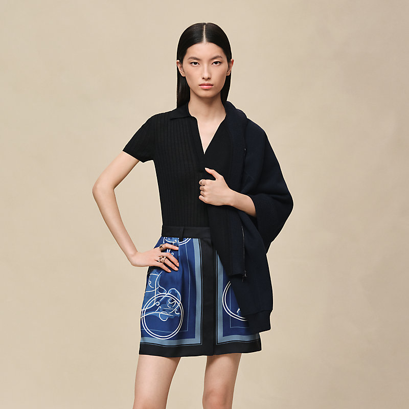 ■新同■　エルメス ニット 長袖 洋服 レディース アパレル シルク ブルー #34 箱 【481772】1 HERMES - エルメス HERMES ニット マルジェラ期 ヴァルーズ セーター