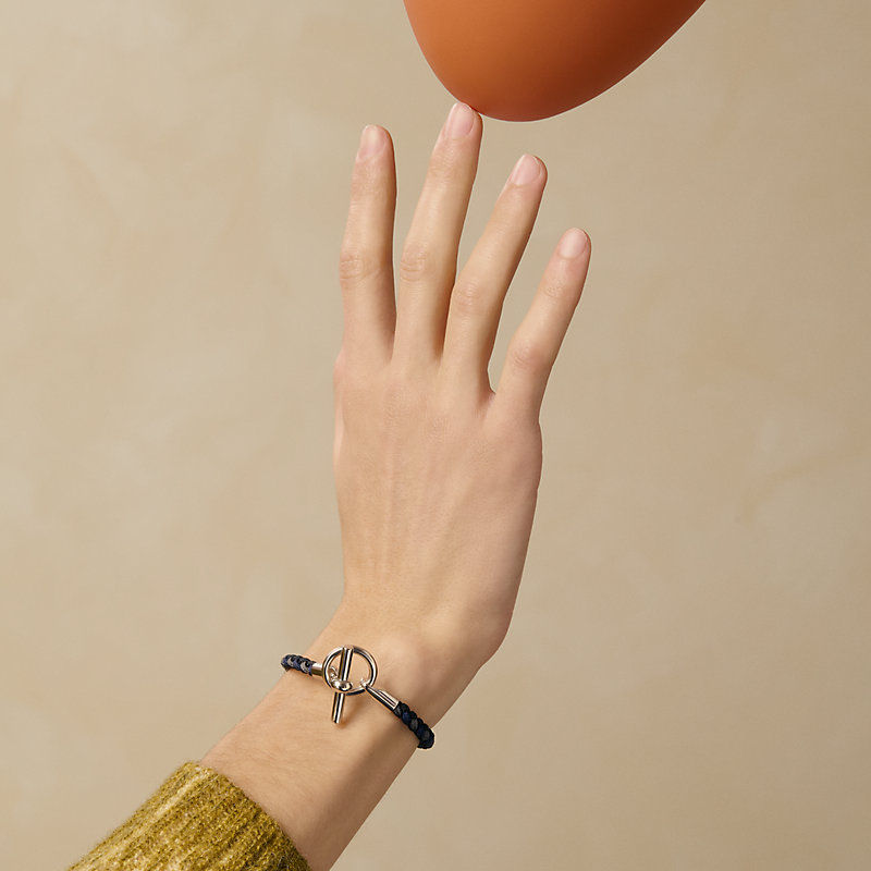 ブレスレット 《グレナンH》 トリオ・シルク - ブルー | Hermès