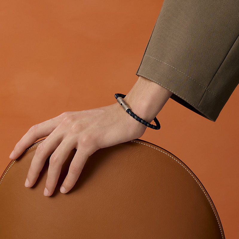 美品★HERMES　シルクブレスレット★新品 ブレスレット 《パズルH》 トリオ・シルク - ブルー | Hermès