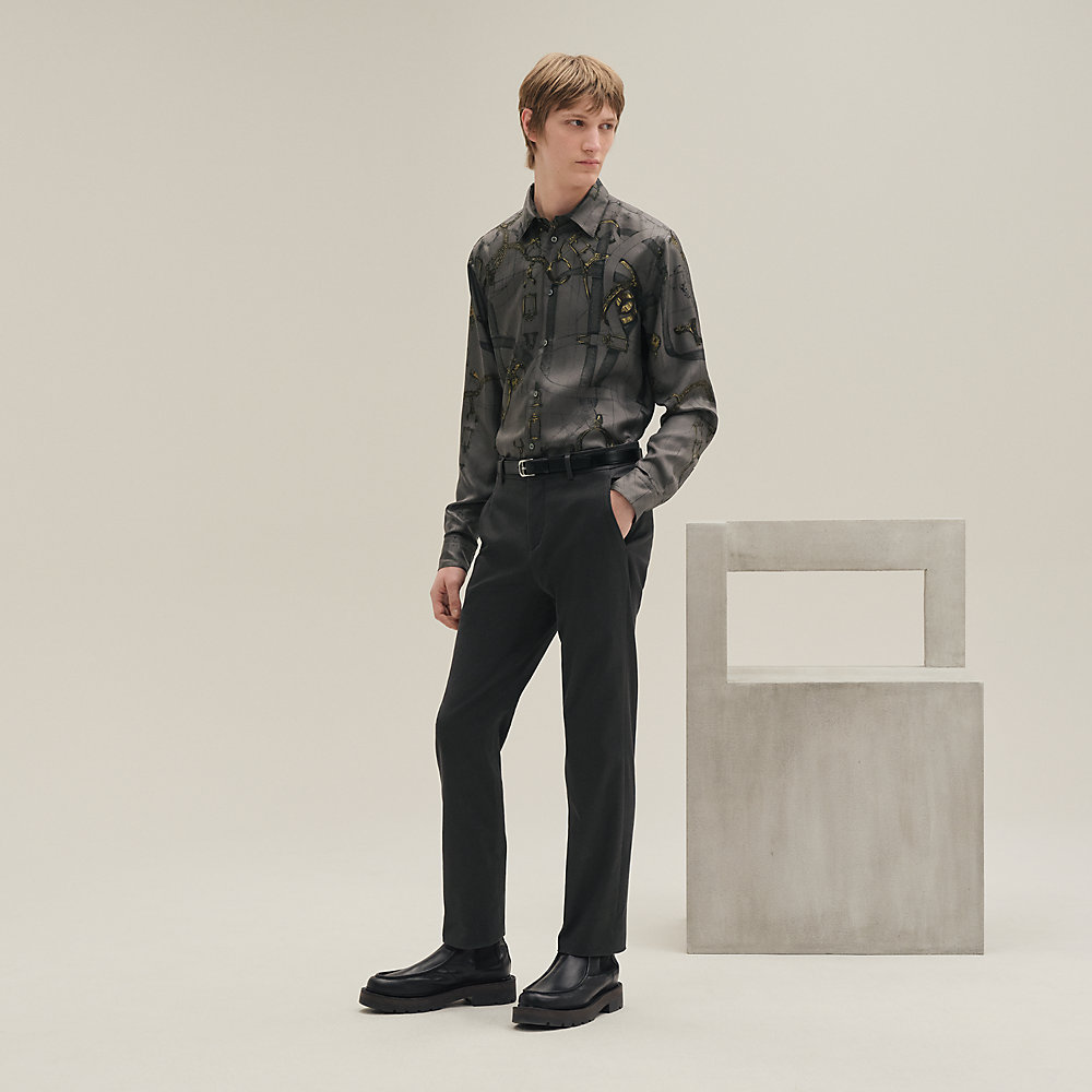 た*の様 HERMES HORSEプリントシャツ HERMES（エルメス） 半袖Tシャツ 馬柄 鹿の子 Sサイズ コットン