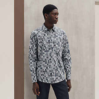 プリントシャツ 《モザイク・エケストル》 - グレー - 46 | Hermès