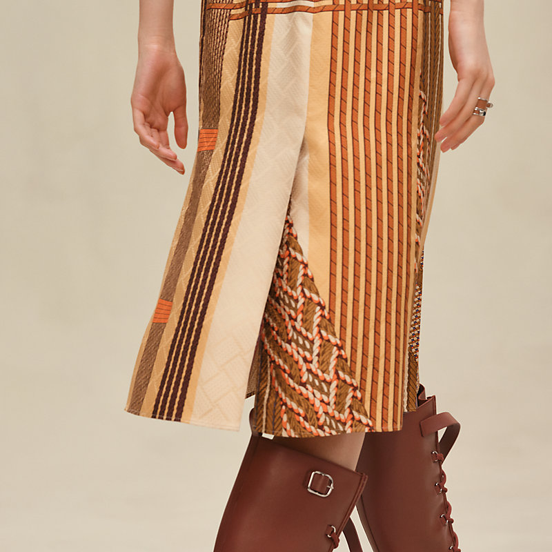 プリーツスリットスカート 《ドレサージュ・トレサージュ》プリント